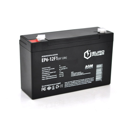 AGM акумулятор Europower 6V 12Ah EP6-12F1